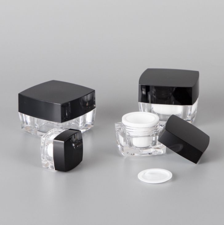 Mini Cosmetic Container 3g 5g 10g 15g 30g 50g Square Cube Acrylic Jar Clear Cream Pot Makeup Jar