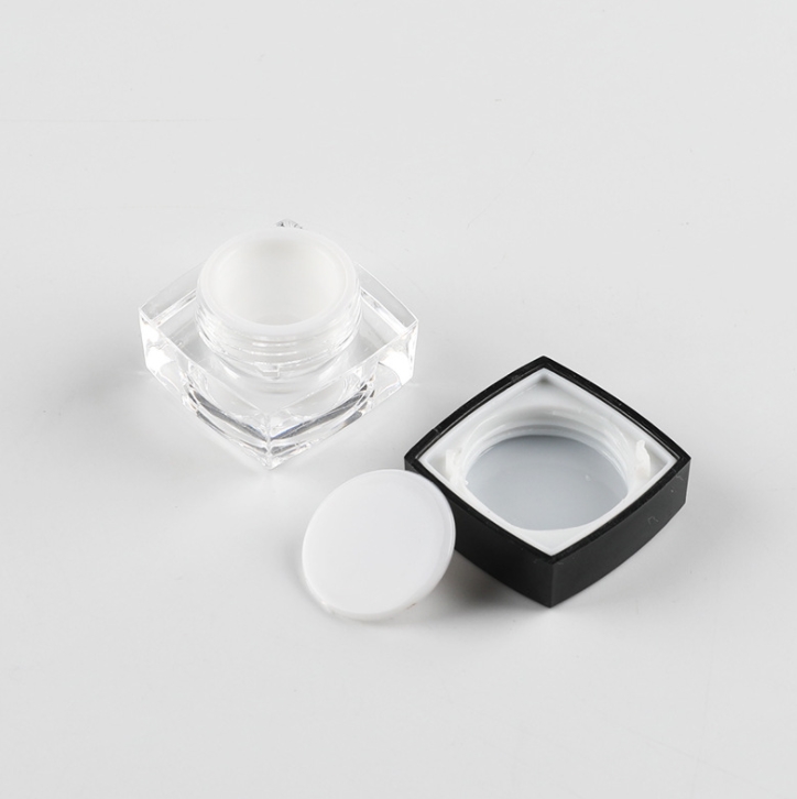 Mini Cosmetic Container 3g 5g 10g 15g 30g 50g Square Cube Acrylic Jar Clear Cream Pot Makeup Jar