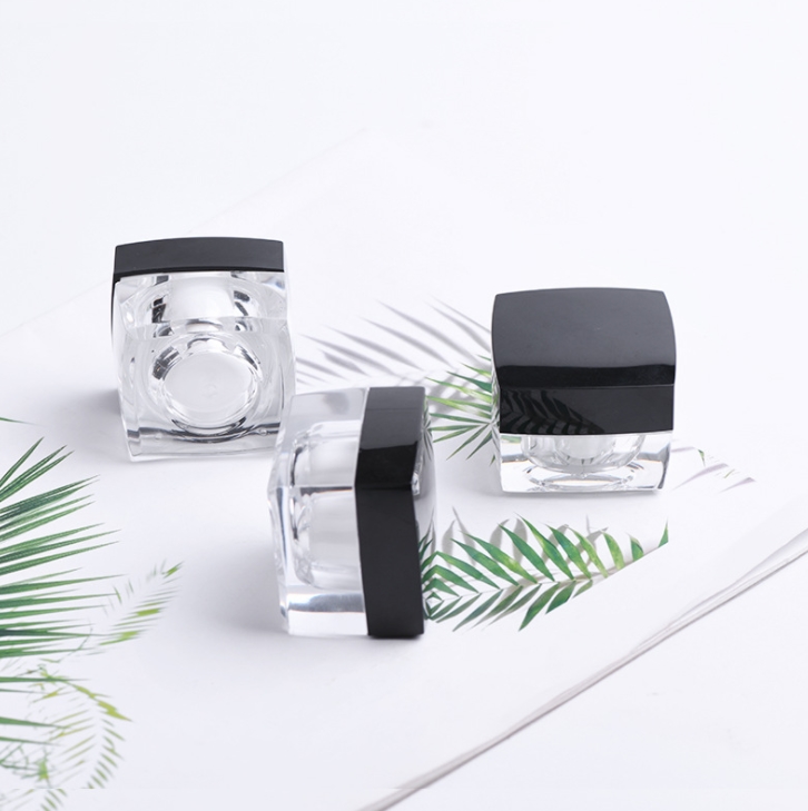 Mini Cosmetic Container 3g 5g 10g 15g 30g 50g Square Cube Acrylic Jar Clear Cream Pot Makeup Jar