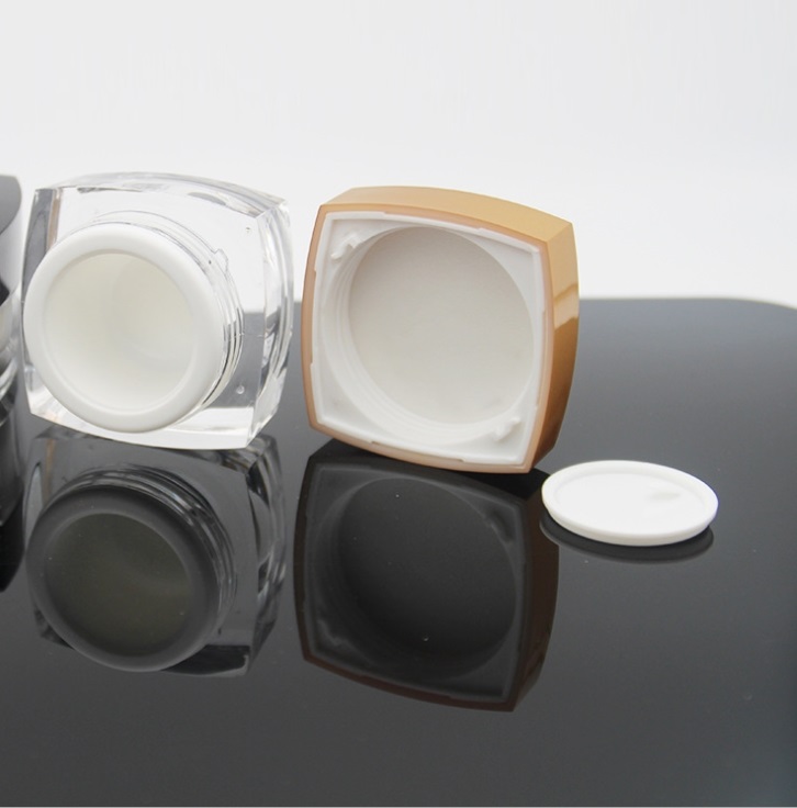 Mini Cosmetic Container 3g 5g 10g 15g 30g 50g Square Cube Acrylic Jar Clear Cream Pot Makeup Jar