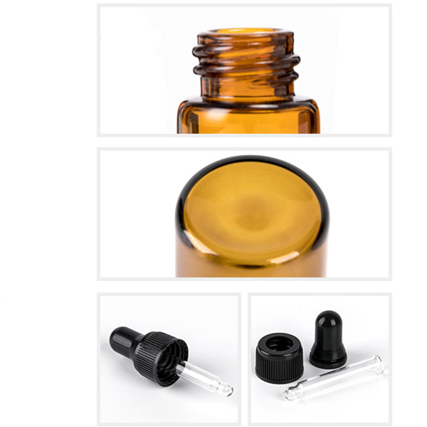 Mini Cute Amber Small Glass Dropper Bottles Jars Essential Oil bottles Vials