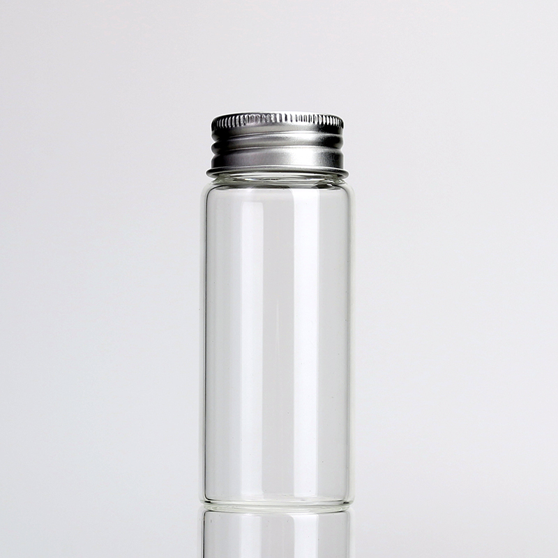 Mini Elevn Different Size Borosilicate Glass Tube Jars with Screw Metal Lid for Small Display Samples