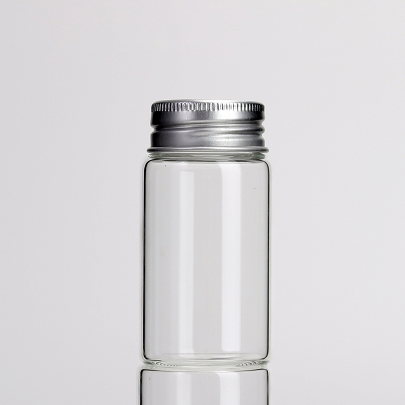 Mini Elevn Different Size Borosilicate Glass Tube Jars with Screw Metal Lid for Small Display Samples