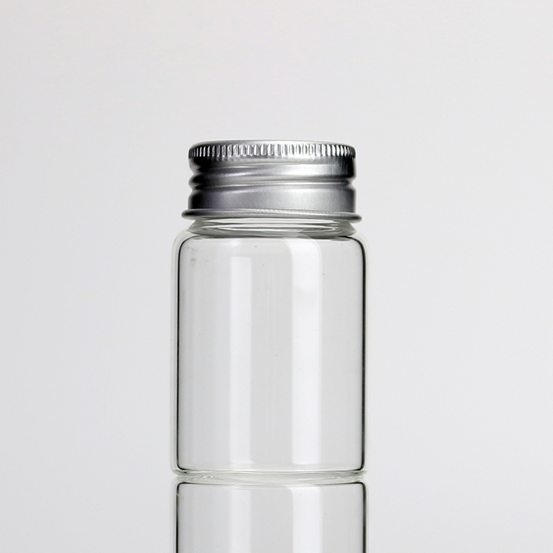 Mini Elevn Different Size Borosilicate Glass Tube Jars with Screw Metal Lid for Small Display Samples