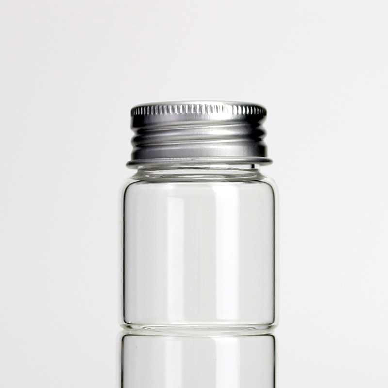 Mini Elevn Different Size Borosilicate Glass Tube Jars with Screw Metal Lid for Small Display Samples