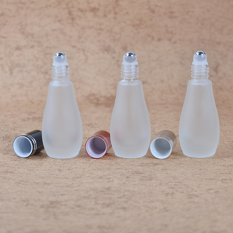 Mini Empty 12ml 15ml Frosted Roller Glass Bottles Roll on Bottle for Essential Oil Wholelsae
