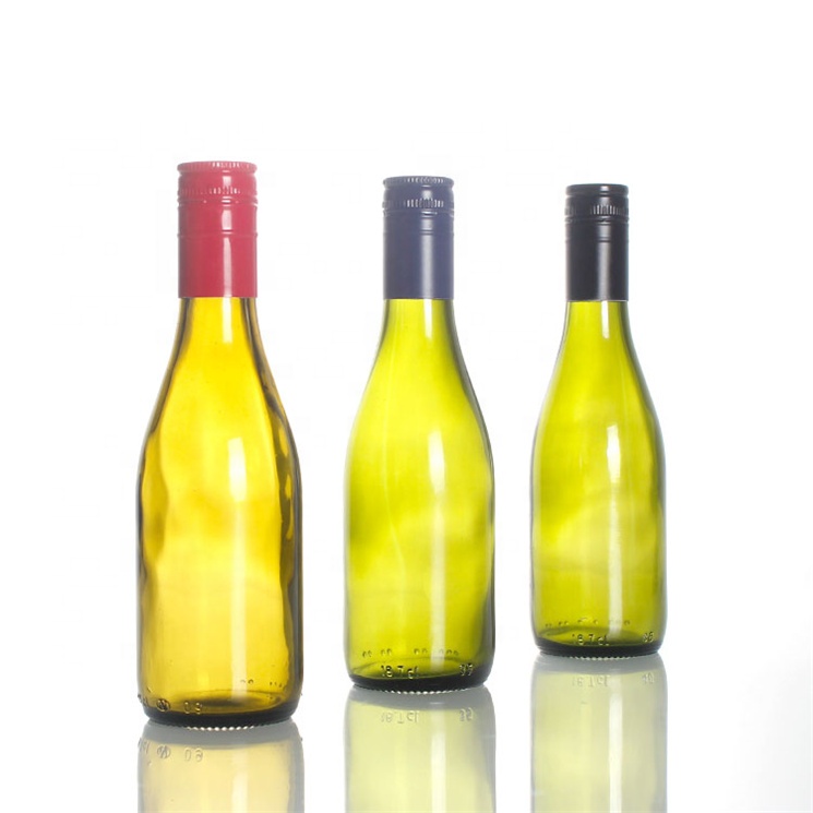 Mini Empty Small Bottle 187 187ml Burgundy New Fancy Screw Cap Wine Glass Bottles