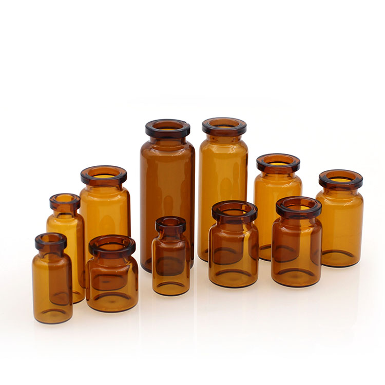 Mini Empty Small Pharmaceutical Bottle Vial 1ml 2ml 3ml 5ml 10ml Amber Glass Vials