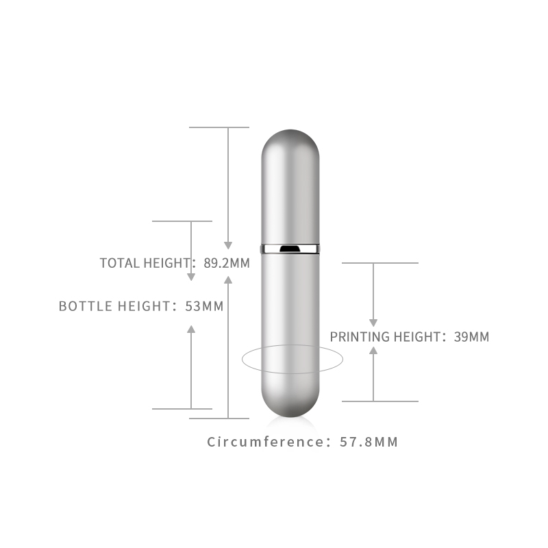 Mini Empty Steel Metal Refill Twist Aluminum Perfume Spray Glass Bottle with Atomizer 5ml for Cosmetic Packaging