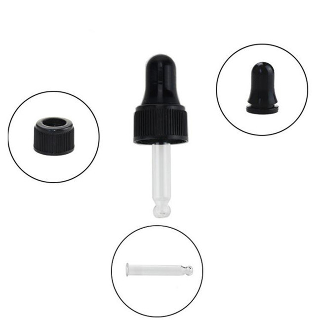 Mini Essential Oil Bottles 1ml 2ml 3ml 5ml Amber Clear Glass Dropper Bottles with Black white Cap Glass Dropper Tube