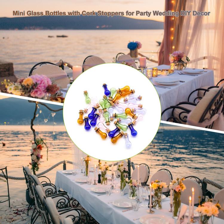 Mini Glass Bottles with Cork Stoppers for Party Wedding DIY Decor Small glass bottle for party wedding DIY decoration