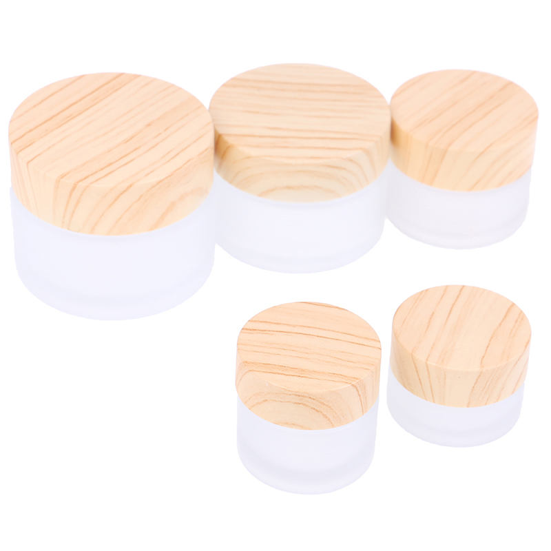 Mini Glass Empty Jar Pots Cosmetic Makeup Inner Lid Face Cream Lip Balm Container My Refillable Bottles