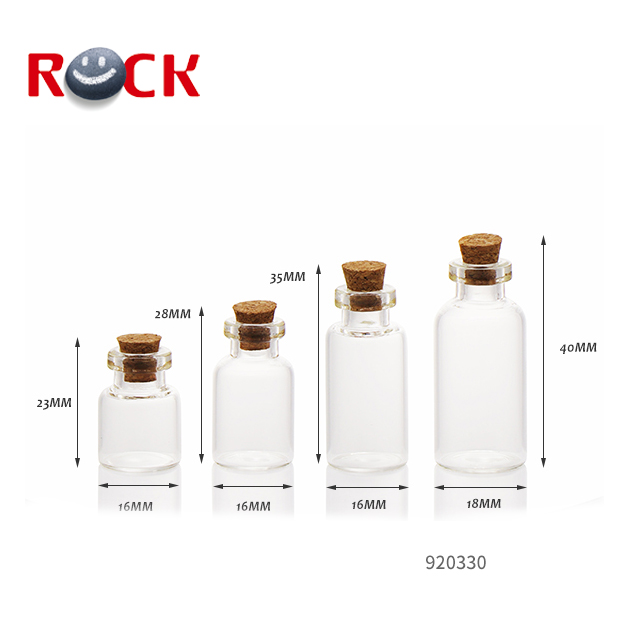 Mini Glass Essential Oil Bottle With Cork Top 1ml 2ml 3ml 5ml