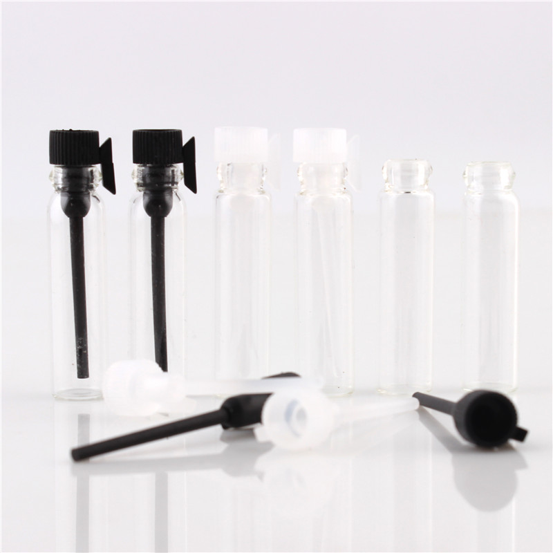 Mini Glass Perfume Small Sample Vials Essential oil Bottle 1ml 2ml Empty Laboratory Liquid Fragrance Test Tube Trial Bottle