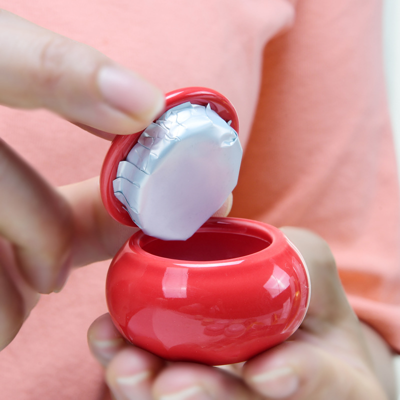 Mini Handmade Vintage Colorful Rouge Ceramic Cream Jar