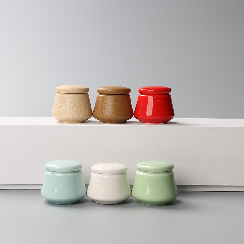 Mini Handmade Vintage Colorful Rouge Ceramic Cream Jar