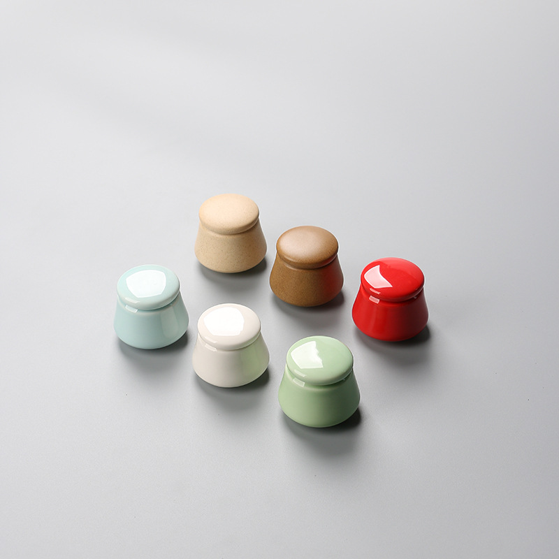 Mini Handmade Vintage Colorful Rouge Ceramic Cream Jar