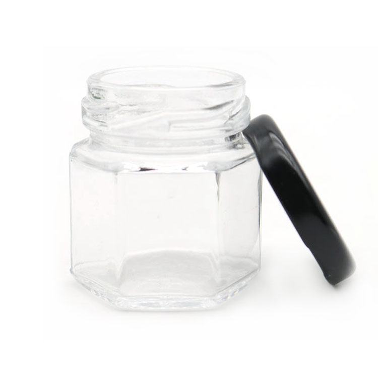Mini Hexagon Glass Jars (1.5oz) Tiny Hex Jars 3-Tablespoon Capacity Use for candle making jars, spice, party favors, sample