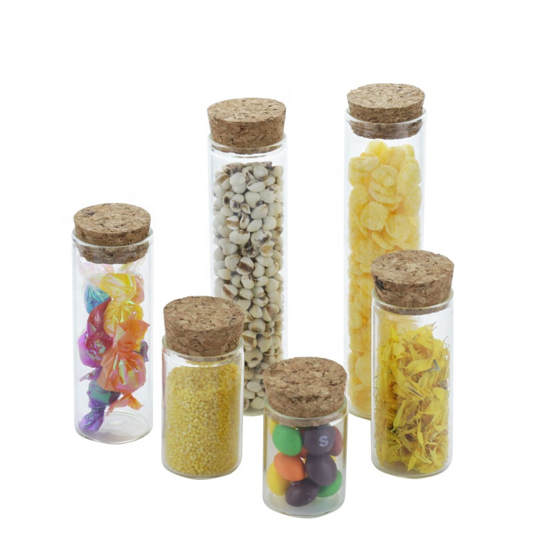 Mini High Borosilicate Glass Tube Vial Clear Drifting Bottle Flat Bottom Glass Test Tube Bottle With Cork