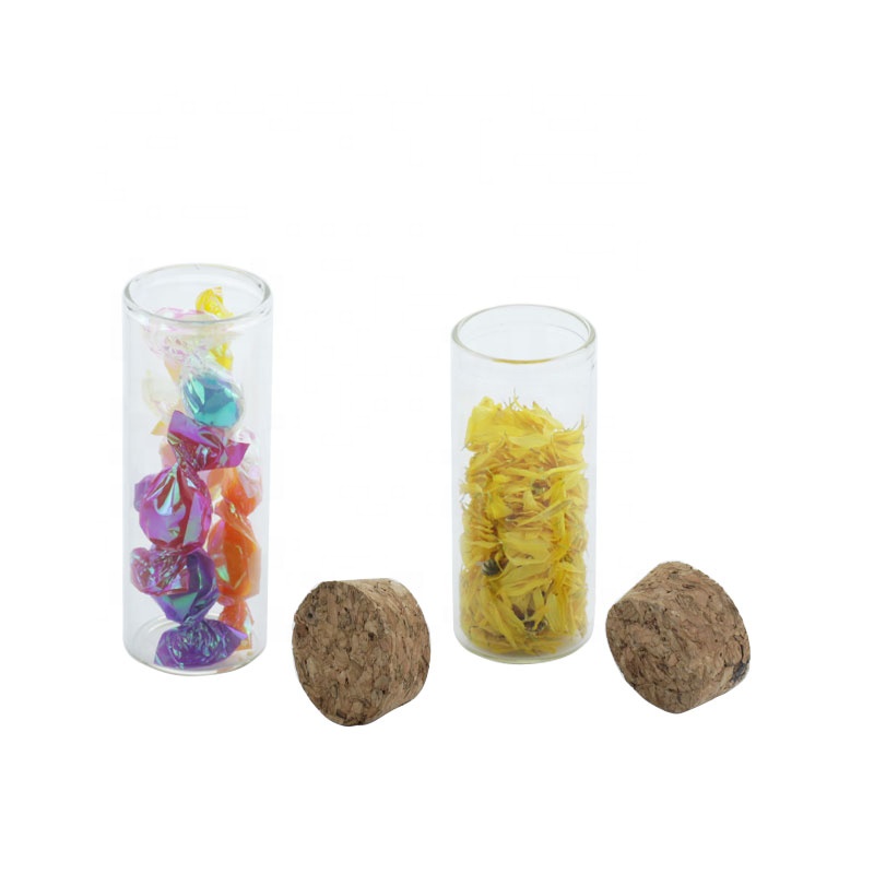 Mini High Borosilicate Glass Tube Vial Clear Drifting Bottle Flat Bottom Glass Test Tube Bottle With Cork