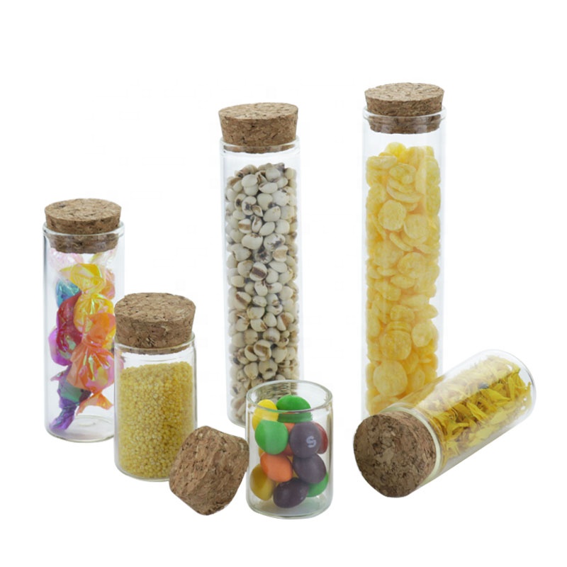 Mini High Borosilicate Glass Tube Vial Clear Drifting Bottle Flat Bottom Glass Test Tube Bottle With Cork