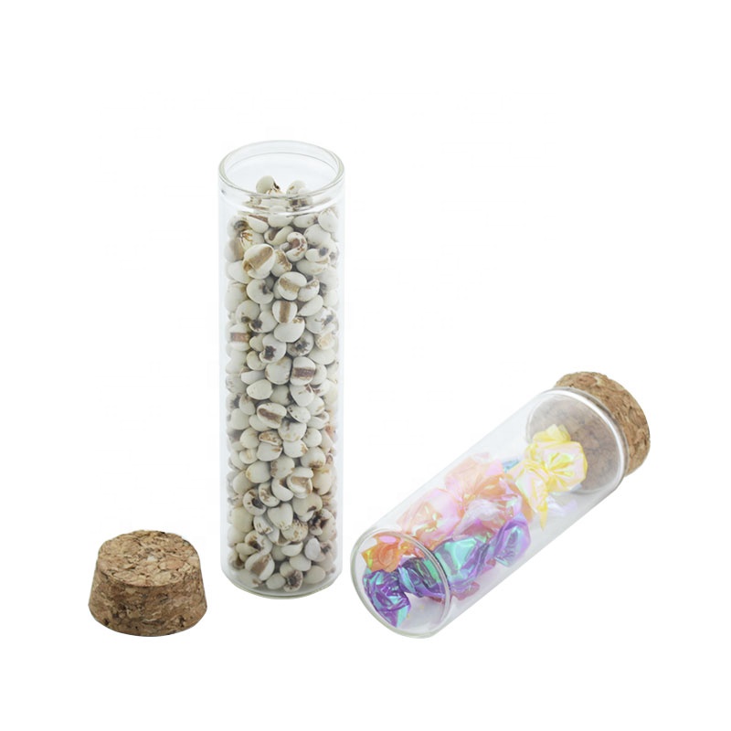 Mini High Borosilicate Glass Tube Vial Clear Drifting Bottle Flat Bottom Glass Test Tube Bottle With Cork