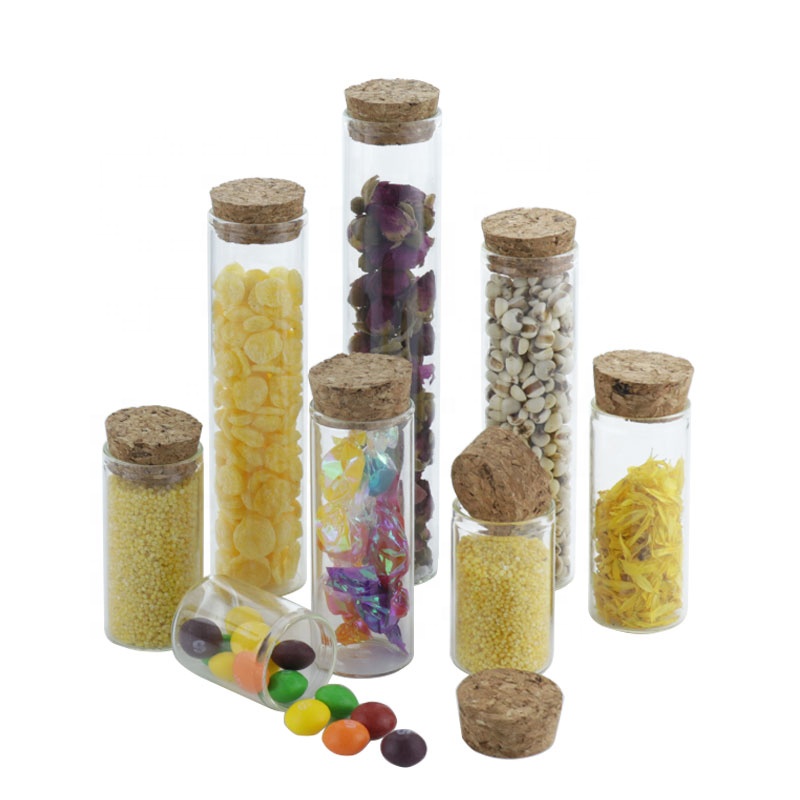 Mini High Borosilicate Glass Tube Vial Clear Drifting Bottle Flat Bottom Glass Test Tube Bottle With Cork