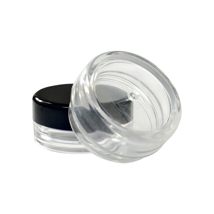 Mini PS round shape 3g 5g plastic cosmetic cream jar with colorful lid