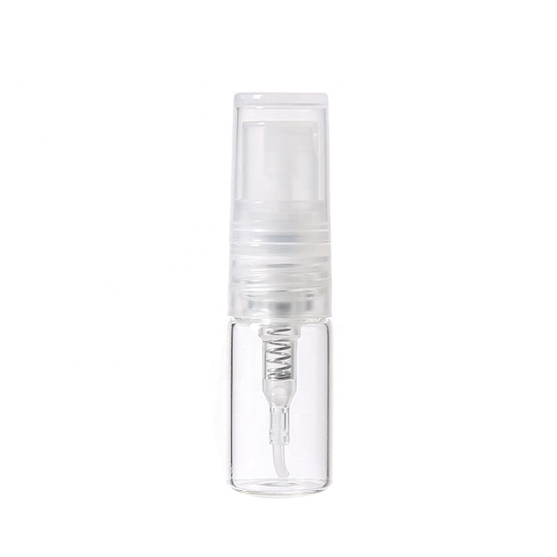 Mini Pocket 2ml Refillable Empty Clear Glass Perfume Bottles Portable Parfum Bottle with Plastic Spray Atomizer Wholesale