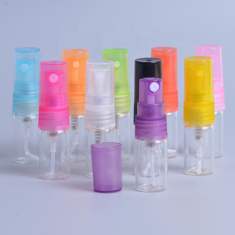Mini Pocket 2ml Refillable Empty Clear Glass Perfume Bottles Portable Parfum Bottle with Plastic Spray Atomizer Wholesale
