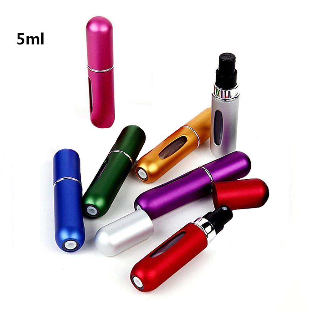 Mini Portable Refillable 8ml 5ml Perfume Aluminum Atomizer Spray Cosmetic Bottle