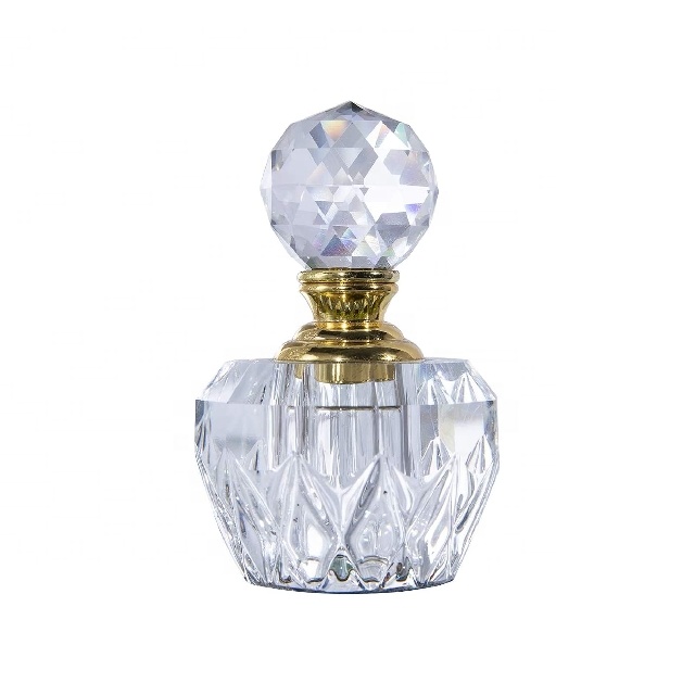 Mini Portable Refillable Crystal Glass Perfume Bottles Simple Essential Oil Bottle Decoration
