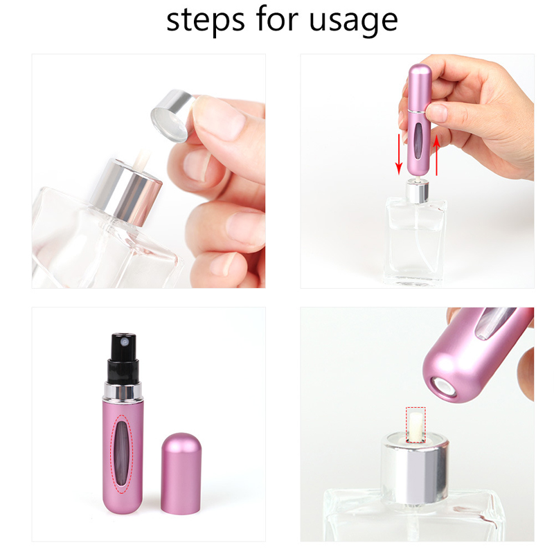 Mini Portable Refillable Perfume Spray Bottle Marbling Aluminum Makeup Water Atomizer Bottle Empty Container Travel Bottle Tool