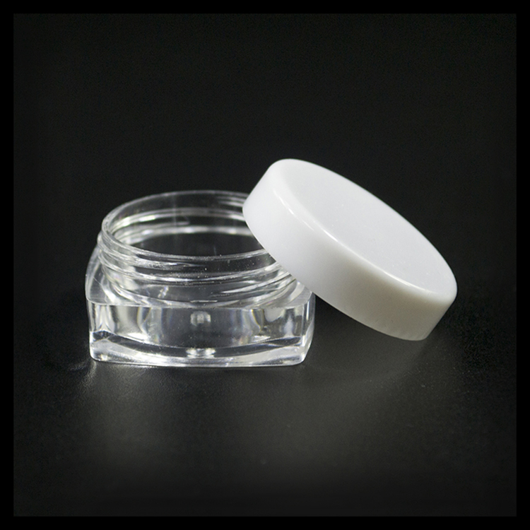 Mini Sample Cosmetic Containers Lip Balm Jars Pot White Tops 3 Gram
