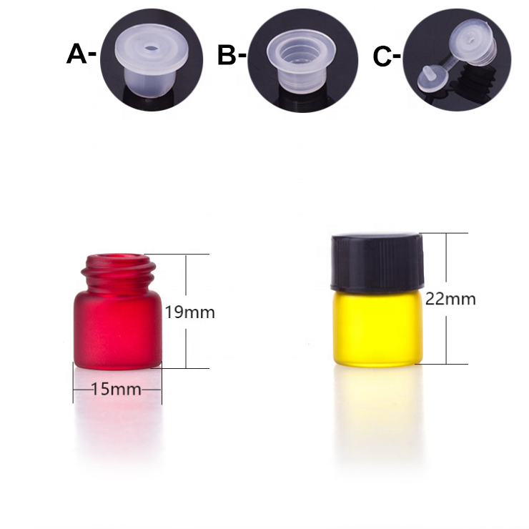Mini Sample Essential oil bottles 1Ml Frosted Colored Small Glass tube bottle