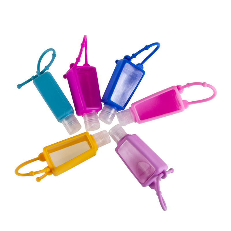 Mini Silicone 30ml Travel Portable Pocket Size Hand Sanitizer Bottle with Empty Holder