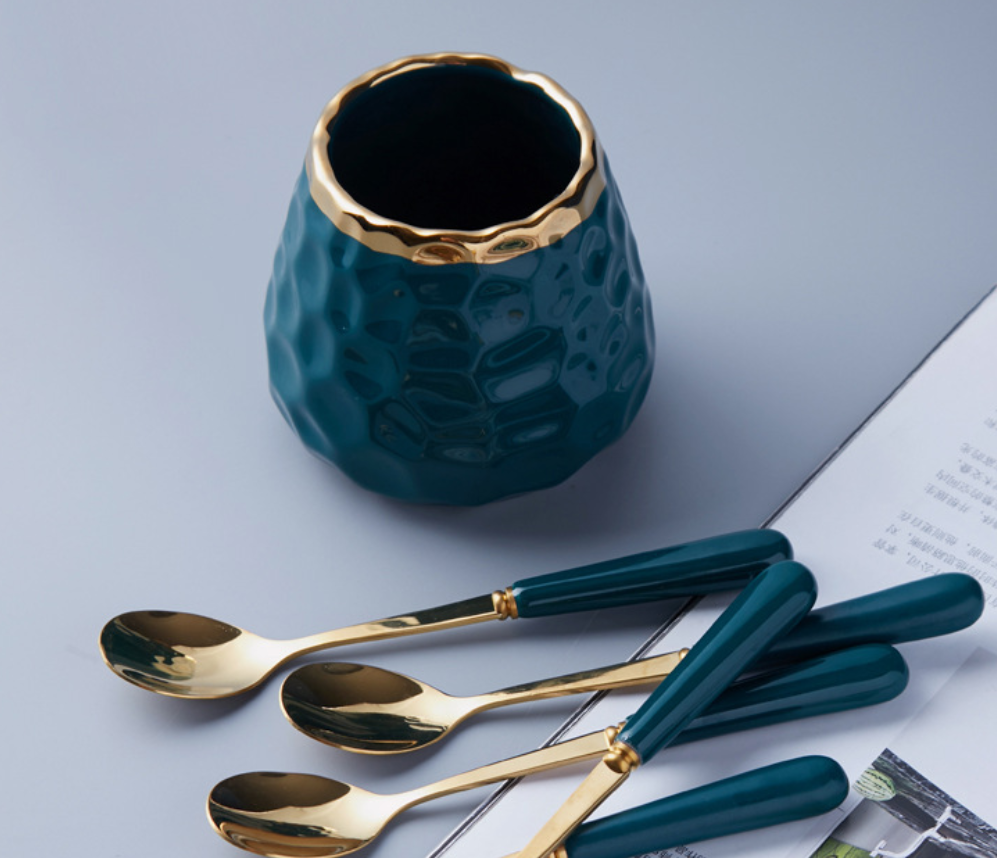 Mini Size Multipurpose Kitchen Ceramic Utensils Cutlery Storage Crock Holder Stationary Makeup Brush Toothbrushes Organizer Jar