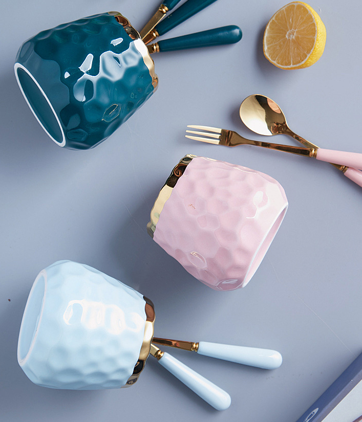 Mini Size Multipurpose Kitchen Ceramic Utensils Cutlery Storage Crock Holder Stationary Makeup Brush Toothbrushes Organizer Jar