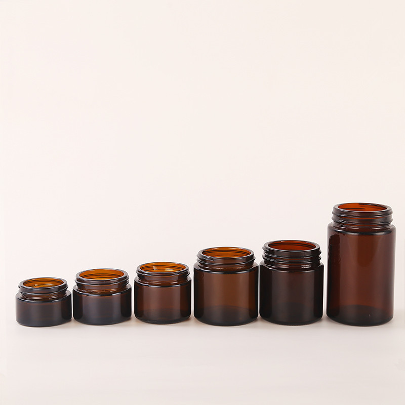 Mini Size Wholesale Luxury Amber Empty Glass Jars Packaging for Candle Making