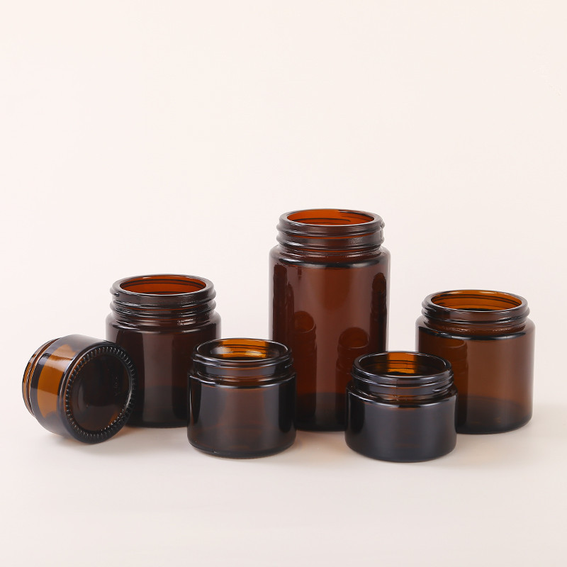 Mini Size Wholesale Luxury Amber Empty Glass Jars Packaging for Candle Making