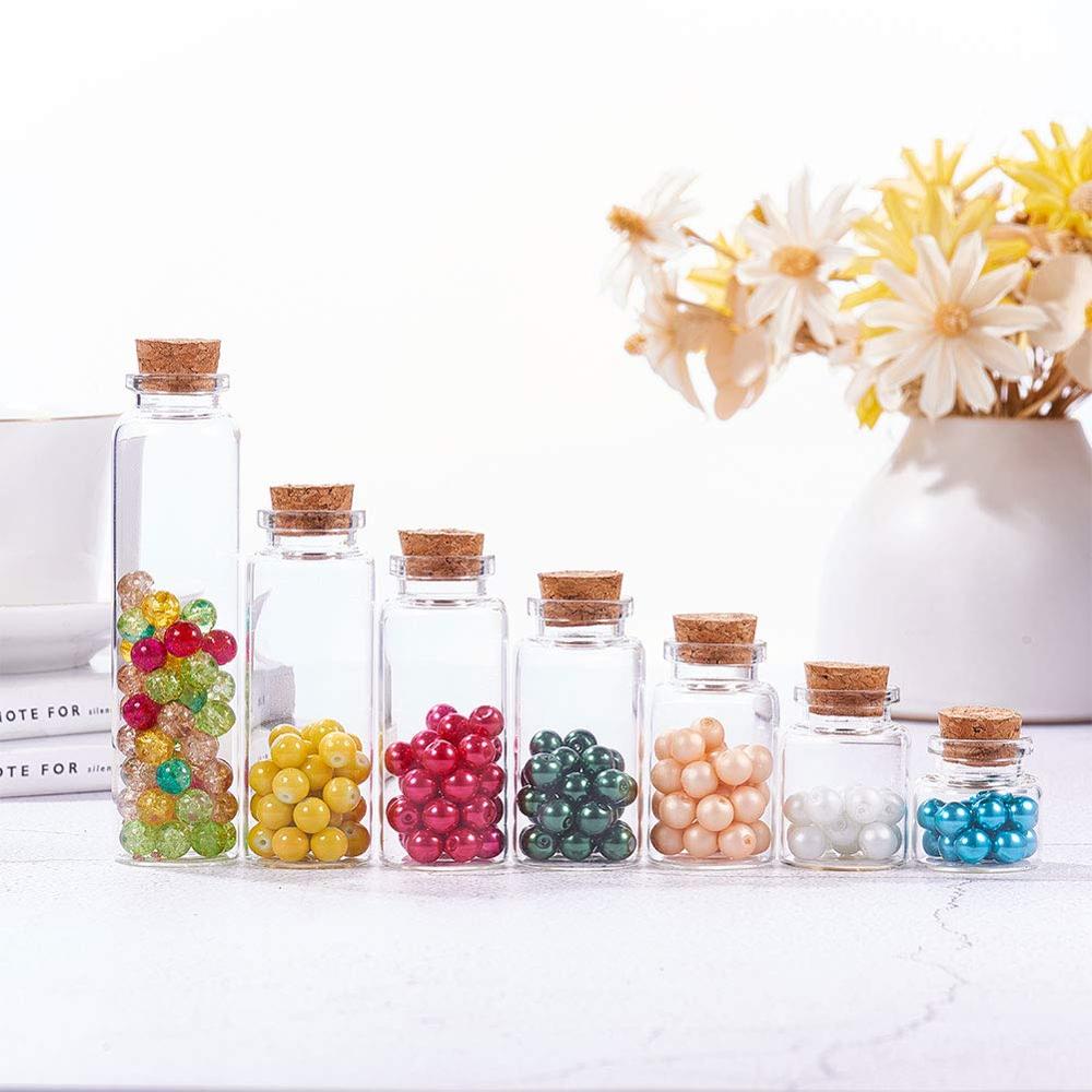 Mini Small Tiny Wishing Glass Bottles Vial with Cork Stopper