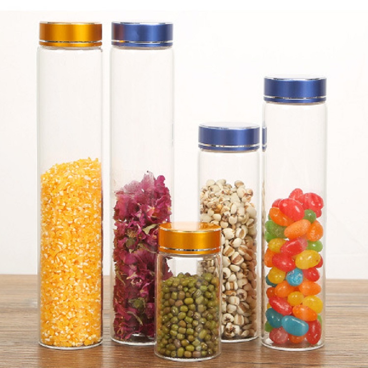 Mini Test Borosilicate Tube Glass Bottle WIth Cork And Aluminum Cap