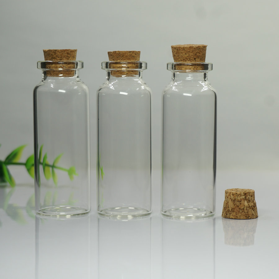 Mini Test Borosilicate Tube Glass Bottle WIth Cork And Aluminum Cap