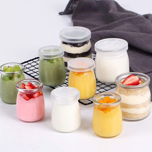 Mini Yogurt Jar 150ml Pudding Container Party Favor Glass Jar with Cork Lid