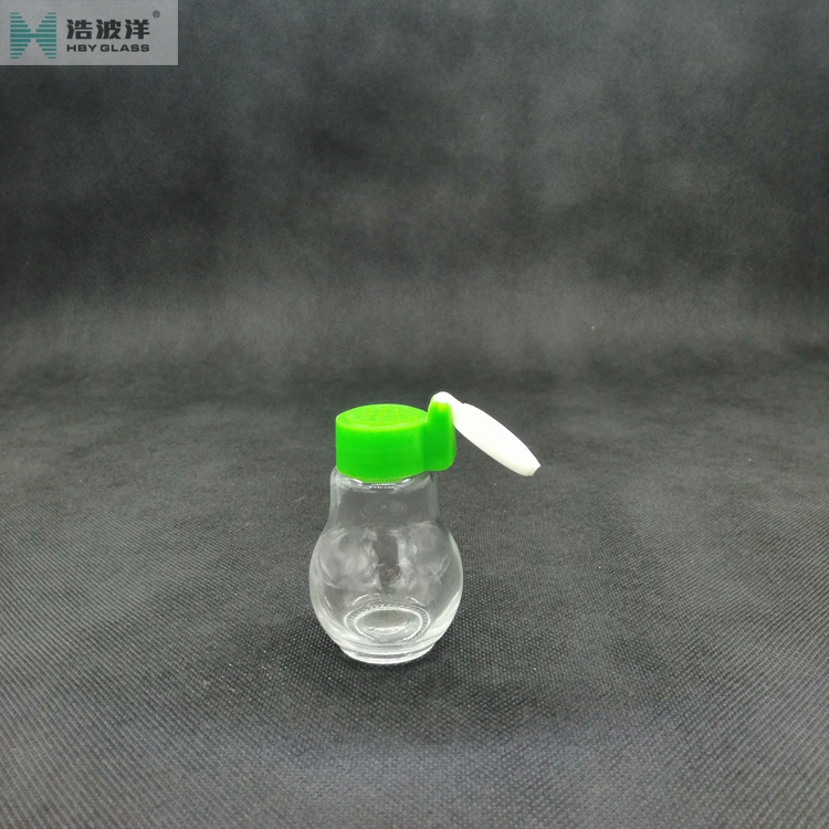 Mini bulb shaped 47ml spice pepper glass bottle with plastic cap