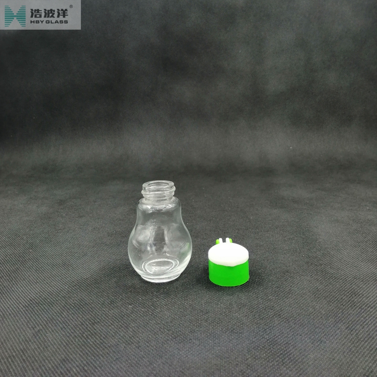 Mini bulb shaped 47ml spice pepper glass bottle with plastic cap