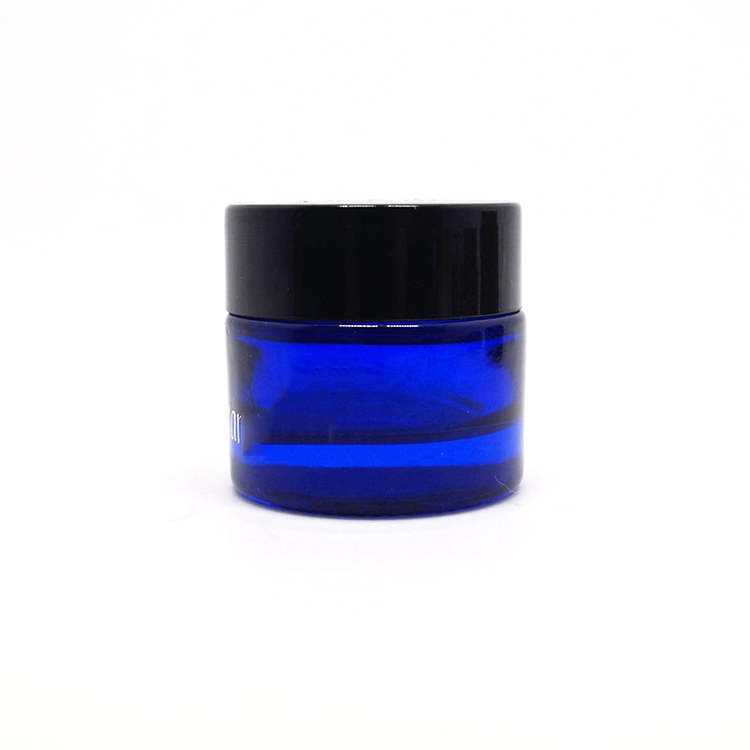 Mini cream sample lip balm small container 10ml blue glass cosmetic jar for skincare packaging