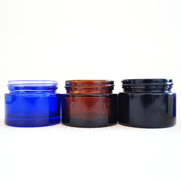 Mini cream sample lip balm small container 10ml blue glass cosmetic jar for skincare packaging