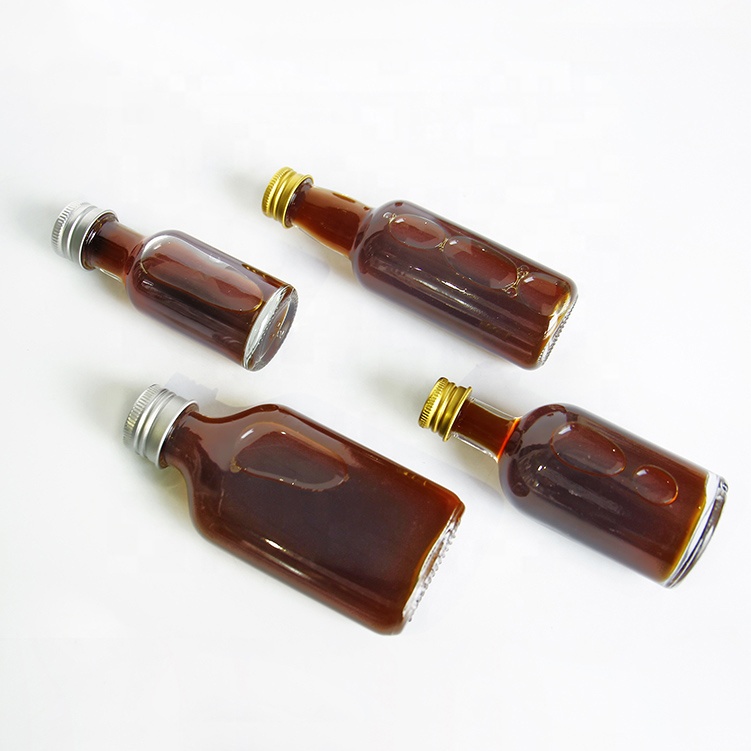 Mini empty liquor spirit 30ml 50ml mini glass liquor brandy whisky wine bottle with closure