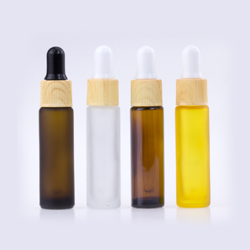 Mini essential oil amber clear amber frosted serum lotion cosmetic skincare samples 0.5oz 5ml 10ml glass dropper bottle